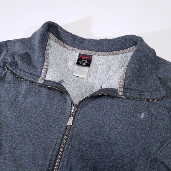 Champion Grey Zip-up Sweatshirt w/ Pockets - Picture 5 of 12